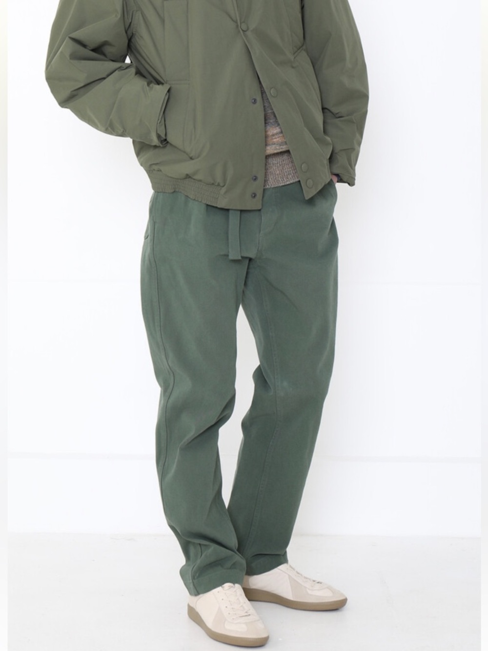 NWT DOCUMENT CHINO CLOTH BELTED TROUSERS_KHAKI Size XL